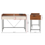 JJS 48  Home Office Computer Laptop Desk with Drawers, Modern Wooden Compact Study Writing Desk with Privacy Panel and Storage