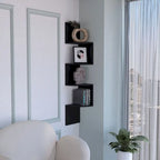 Corner Shelf, Modern Full-Wall Design with Multiple Shelving