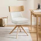 Art Leon Wood and Fabric Swivel Desk Chair