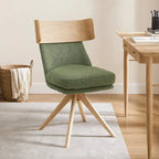 Art Leon Wood and Fabric Swivel Desk Chair