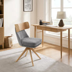 Art Leon Wood and Fabric Swivel Desk Chair