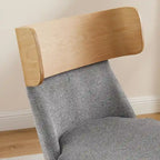 Art Leon Wood and Fabric Swivel Desk Chair