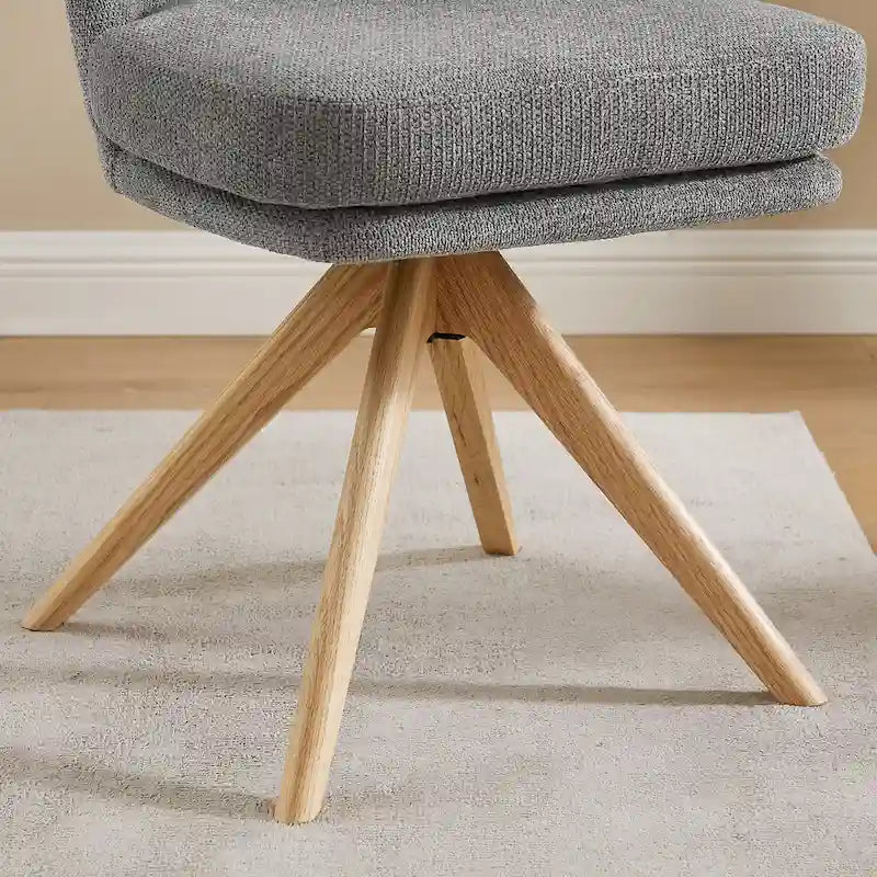 Art Leon Wood and Fabric Swivel Desk Chair