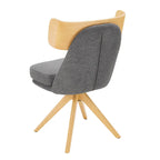 Art Leon Wood and Fabric Swivel Desk Chair