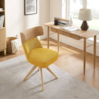 Art Leon Wood and Fabric Swivel Desk Chair