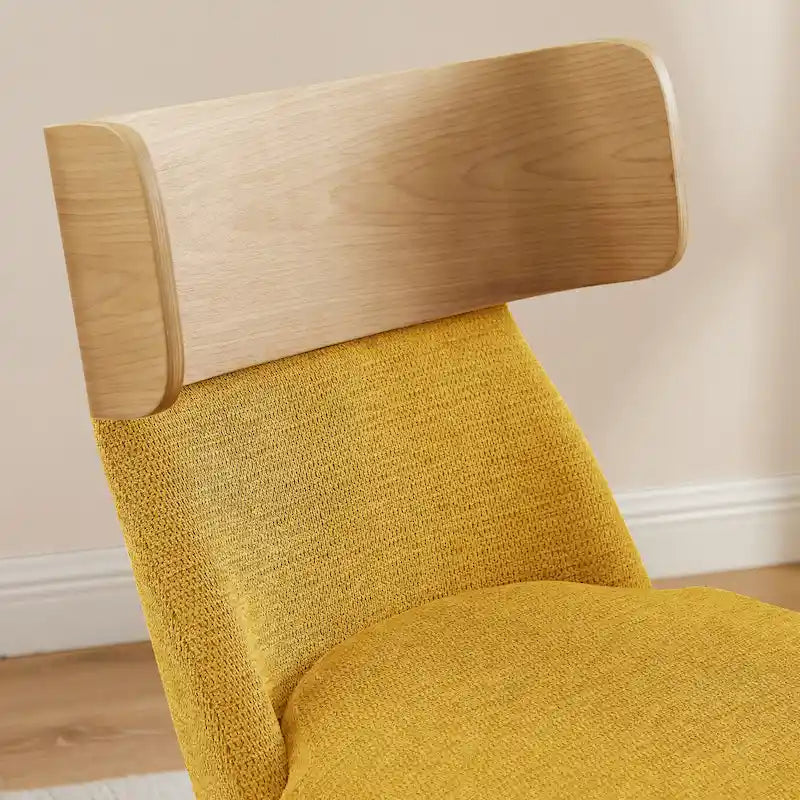 Art Leon Wood and Fabric Swivel Desk Chair