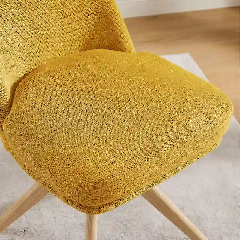 Art Leon Wood and Fabric Swivel Desk Chair