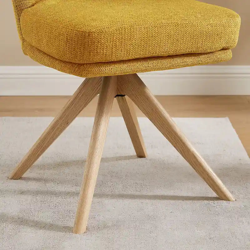 Art Leon Wood and Fabric Swivel Desk Chair