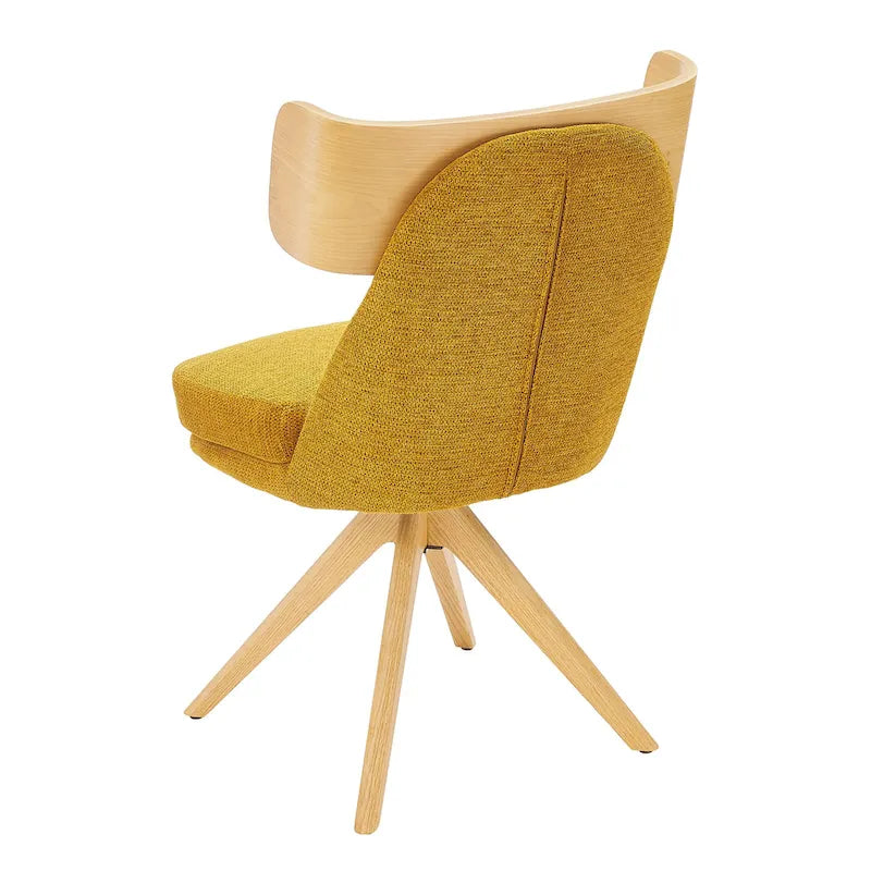 Art Leon Wood and Fabric Swivel Desk Chair