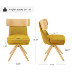 Art Leon Wood and Fabric Swivel Desk Chair