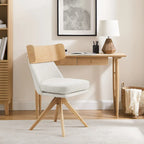 Art Leon Wood and Fabric Swivel Desk Chair