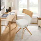 Art Leon Wood and Fabric Swivel Desk Chair