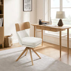 Art Leon Wood and Fabric Swivel Desk Chair