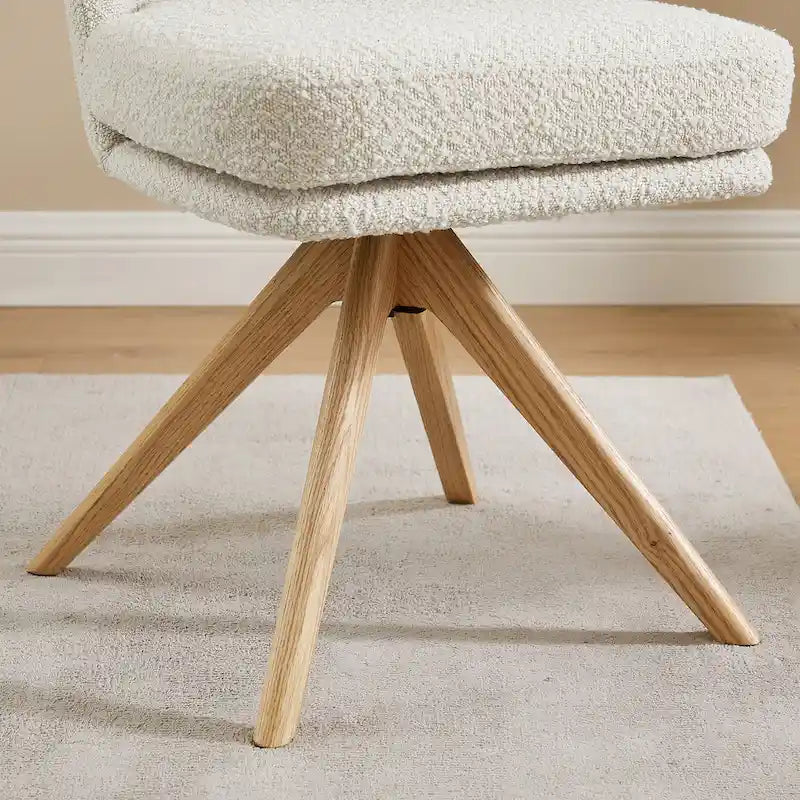 Art Leon Wood and Fabric Swivel Desk Chair