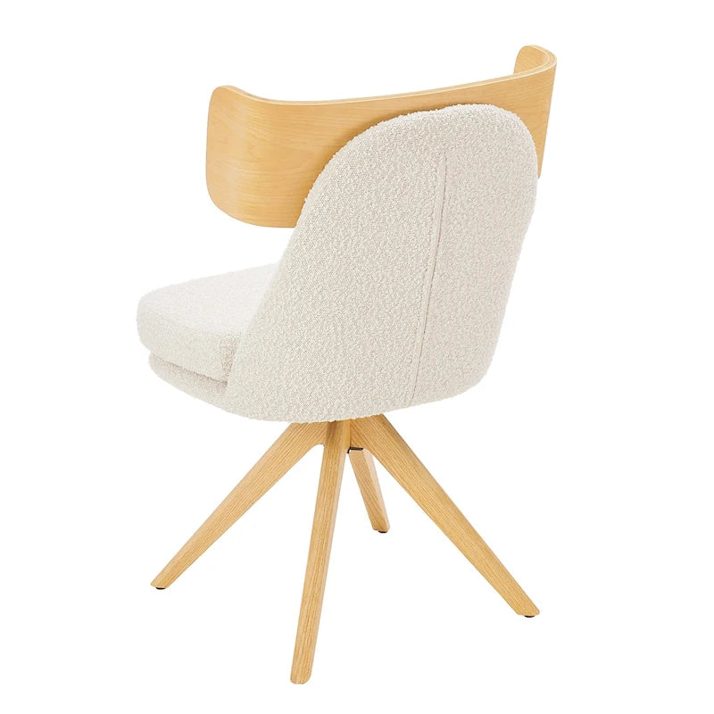 Art Leon Wood and Fabric Swivel Desk Chair