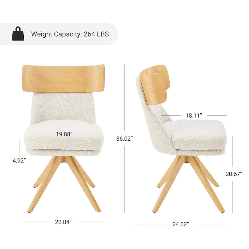 Art Leon Wood and Fabric Swivel Desk Chair