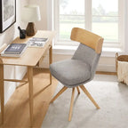 Art Leon Wood and Fabric Swivel Desk Chair