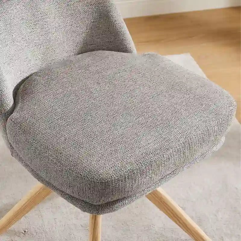 Art Leon Wood and Fabric Swivel Desk Chair