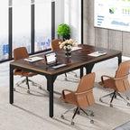Small Conference Table, Square Meeting Table for Home Office - 39.37  L x 39.37  W x 29.52  H