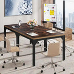 Small Conference Table, Square Meeting Table for Home Office - 39.37  L x 39.37  W x 29.52  H