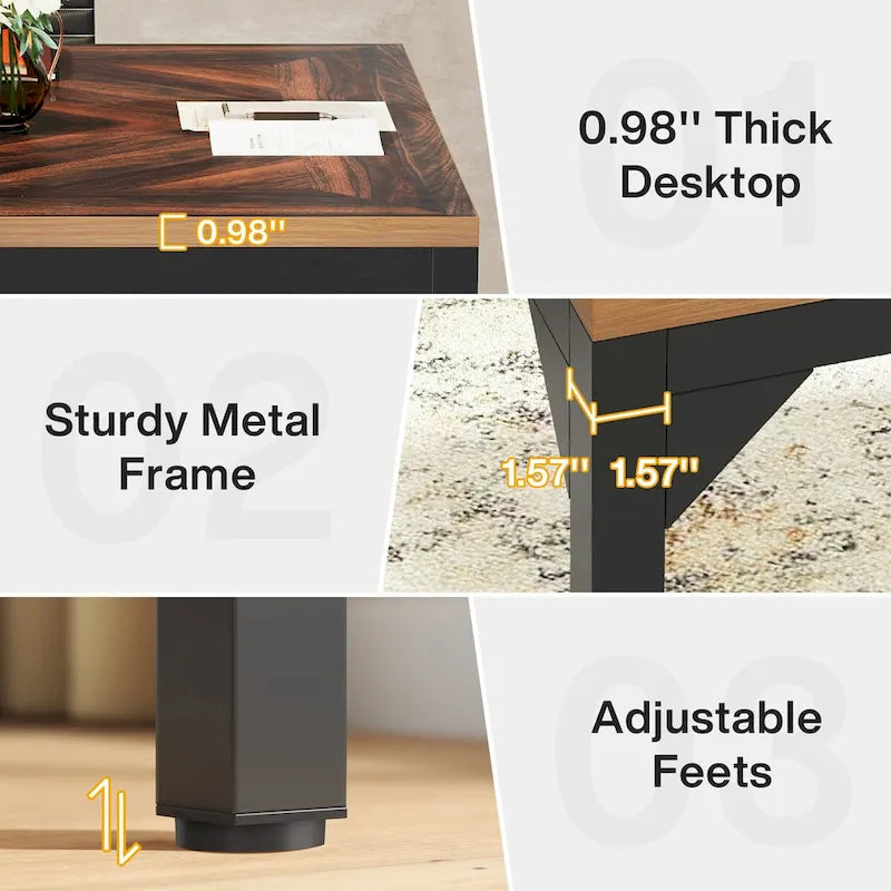 Small Conference Table, Square Meeting Table for Home Office - 39.37  L x 39.37  W x 29.52  H