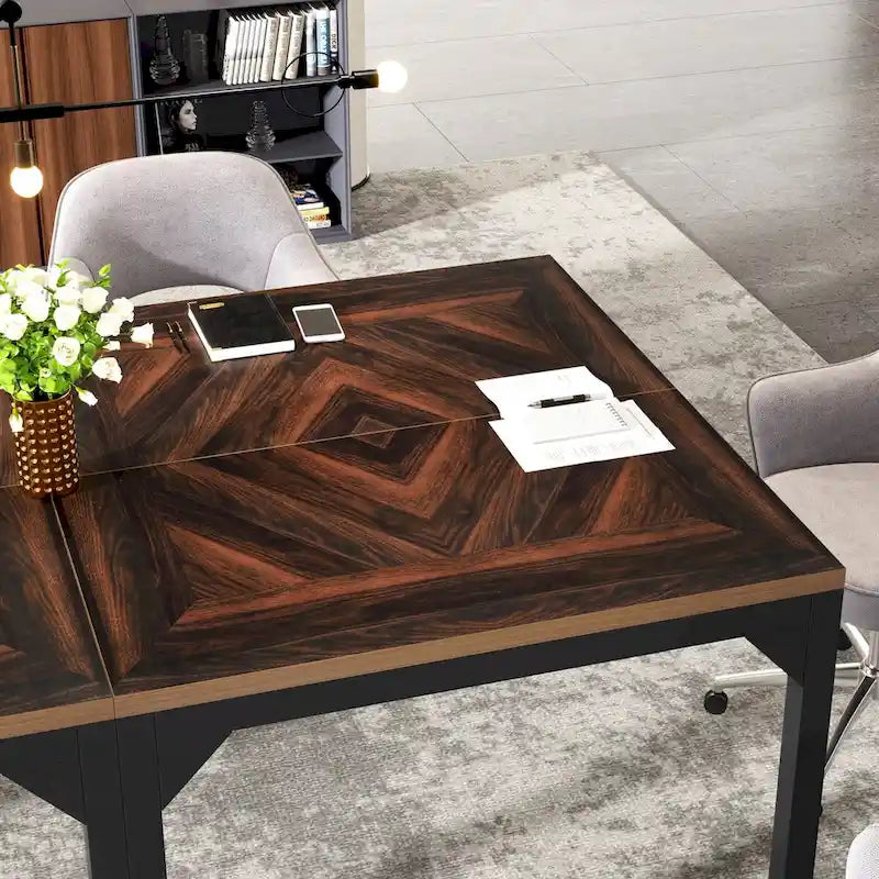 Small Conference Table, Square Meeting Table for Home Office - 39.37  L x 39.37  W x 29.52  H