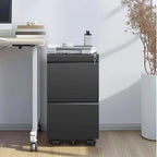 2 Drawer Metal Mobile File Cabinet,Rolling File Cabinet with Lock for Hanging Legal/Letter/A4 Size,Fully Assembled Except Wheels