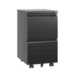 2 Drawer Metal Mobile File Cabinet,Rolling File Cabinet with Lock for Hanging Legal/Letter/A4 Size,Fully Assembled Except Wheels