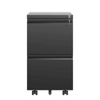 2 Drawer Metal Mobile File Cabinet,Rolling File Cabinet with Lock for Hanging Legal/Letter/A4 Size,Fully Assembled Except Wheels