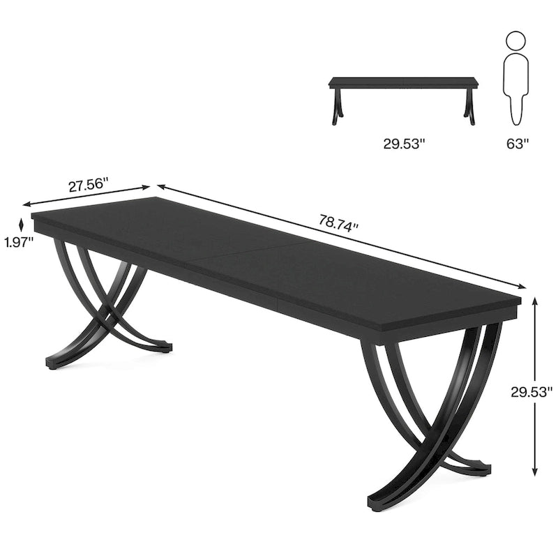 78  Computer Desk for Home Office, Rectangular Writting Table for Study Room
