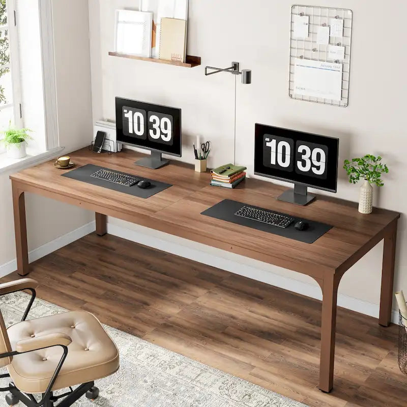 78.74-Inch Computer Desk with Metal Legs, Extra Long 2 Person Writing Desk for Home Office