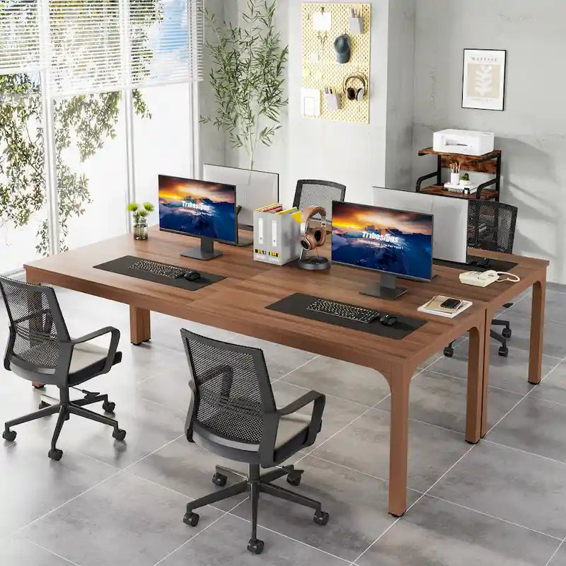 78.74-Inch Computer Desk with Metal Legs, Extra Long 2 Person Writing Desk for Home Office