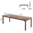 78.74-Inch Computer Desk with Metal Legs, Extra Long 2 Person Writing Desk for Home Office