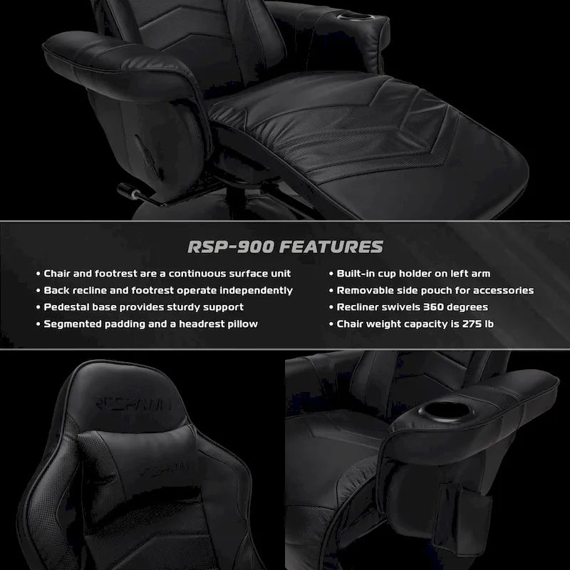 RESPAWN 900 Gaming Recliner - Reclining Gaming Chair with Footrest, Gaming Chair Recliner