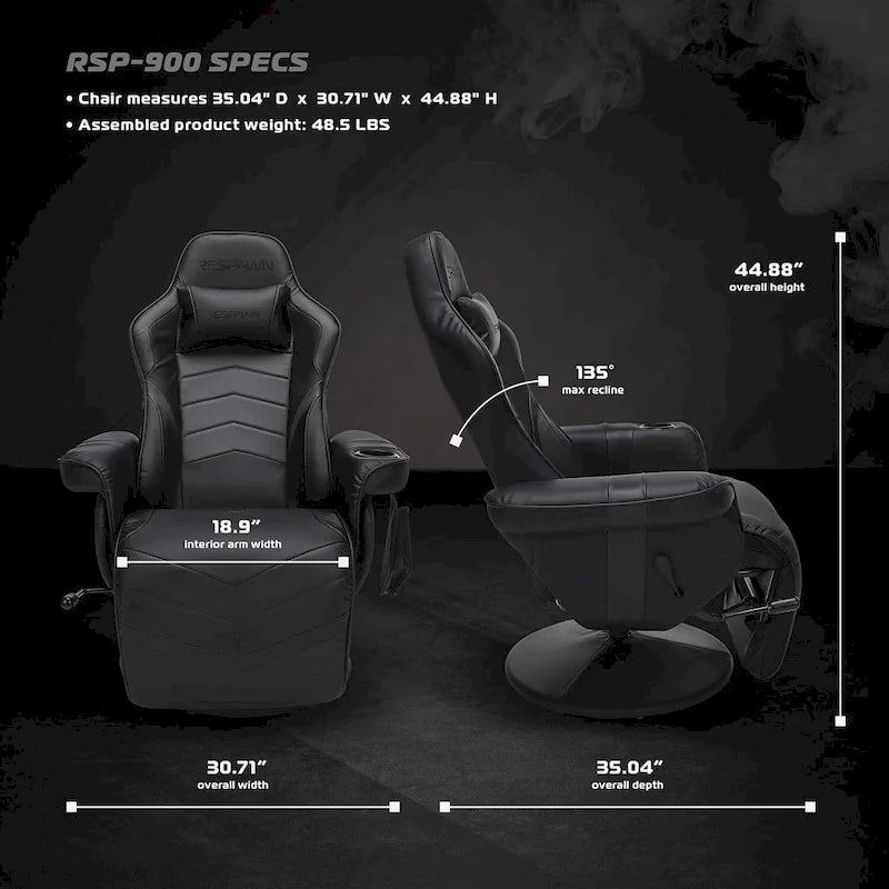 RESPAWN 900 Gaming Recliner - Reclining Gaming Chair with Footrest, Gaming Chair Recliner