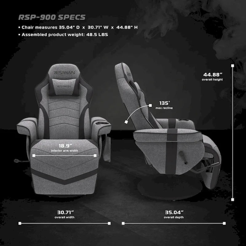 RESPAWN 900 Gaming Recliner - Reclining Gaming Chair with Footrest, Gaming Chair Recliner