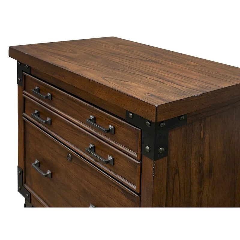 Addison Rustic Lateral File With Legal/Letter File Drawer, Office Storage, Brown