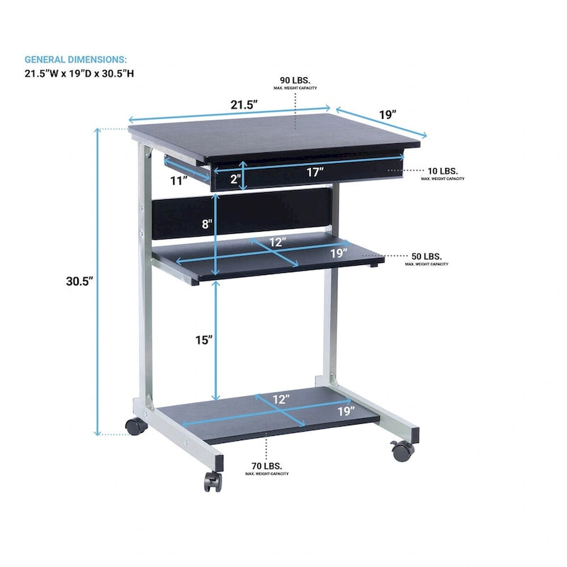 Ergonomically Designed Space-saver Computer Desk