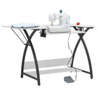 Sew Ready Comet Plus Black Metal Frame MDF Top Craft,Sewing, Office Table