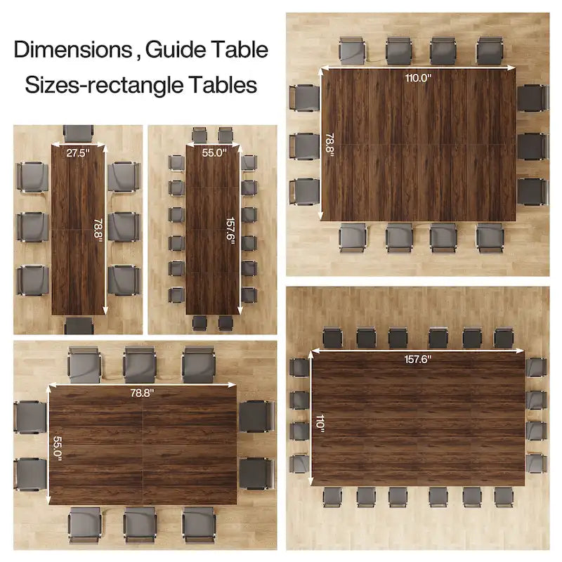 6.5FT Conference Table for 6-8 People , 78 inch Long Rectangular Seminar Table