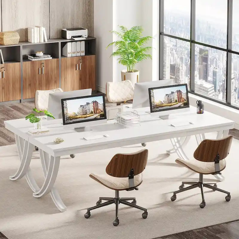 6.5FT Conference Table for 6-8 People , 78 inch Long Rectangular Seminar Table