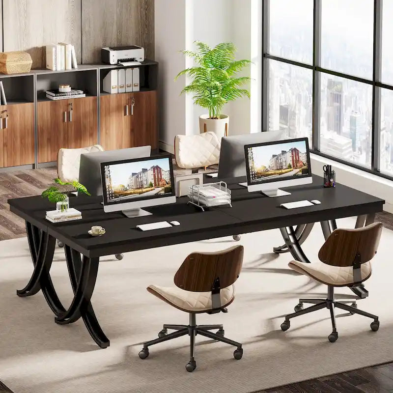 6.5FT Conference Table for 6-8 People , 78 inch Long Rectangular Seminar Table