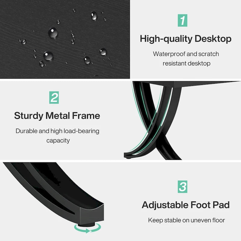 6.5FT Conference Table for 6-8 People , 78 inch Long Rectangular Seminar Table