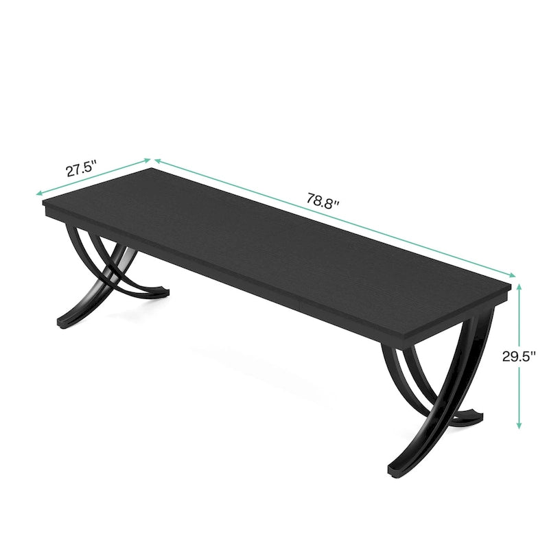 6.5FT Conference Table for 6-8 People , 78 inch Long Rectangular Seminar Table