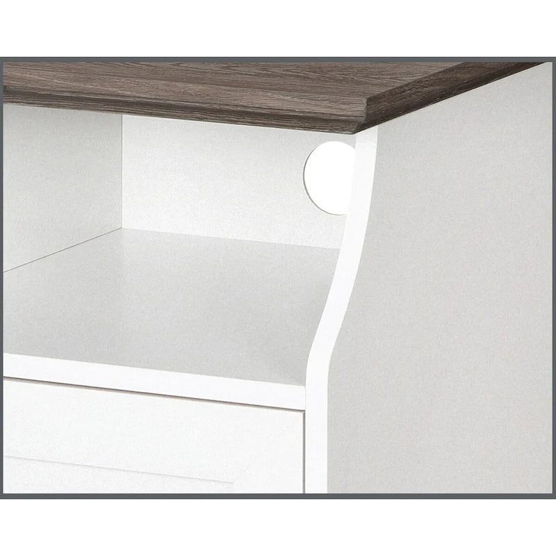 Saint Birch Finley White 2-Door Vertical Filing Cabinet with Hidden Storage