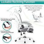 Home Office Desk Chair with Footrest, High-Back Mesh Rolling Swivel Reclining Chairs, Comfortable Headrest, Lumbar Support