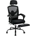 Home Office Desk Chair with Footrest, High-Back Mesh Rolling Swivel Reclining Chairs, Comfortable Headrest, Lumbar Support