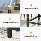 Small Conference Room Table for 4 People, Square 40- Inches Wood Desk for Home Office - 39-inch D