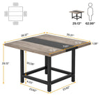 Small Conference Room Table for 4 People, Square 40- Inches Wood Desk for Home Office - 39-inch D
