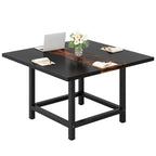 Small Conference Room Table for 4 People, Square 40- Inches Wood Desk for Home Office - 39-inch D